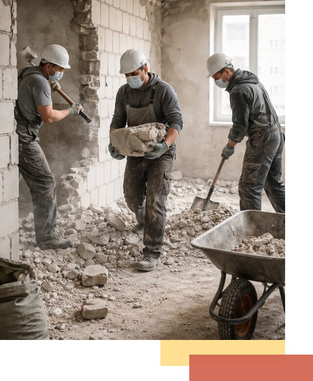 Демонтаж блочных перегородок в Пушкино быстро и аккуратно