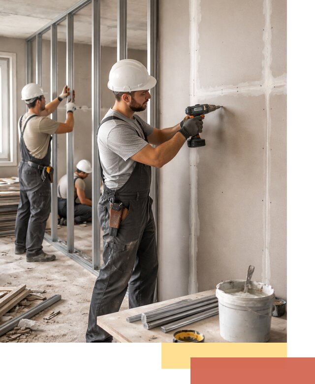 Перегородки из огнестойкого гипсокартона в Пушкино под ключ