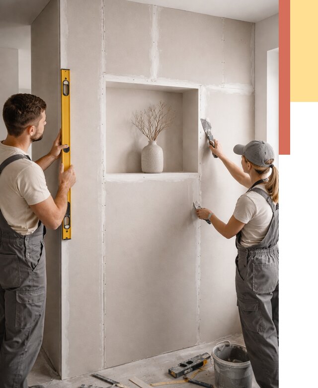 Перегородка из гипсокартона с нишей в Пушкино от 3371 руб. под ключ | ОТДЕЛОЧНИК-Пшк