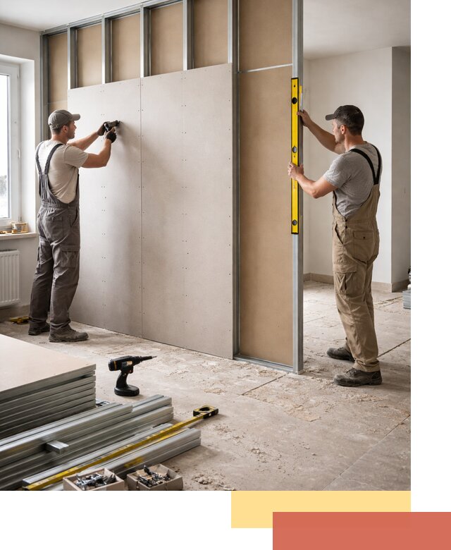 Зонирующая перегородка из гипсокартона под ключ в Пушкино