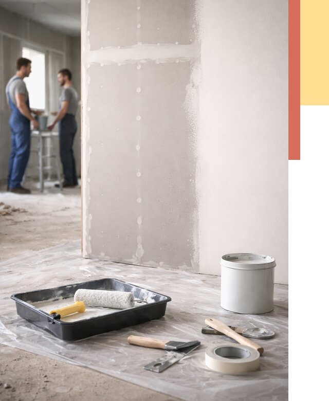 Покраска перегородок из гипсокартона в Пушкино от 4668 руб. под ключ | ОТДЕЛОЧНИК-Пшк