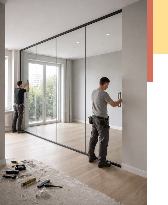 Изготовление стеклянных перегородок в Пушкино от 12811 руб. под ключ | ОТДЕЛОЧНИК-Пшк