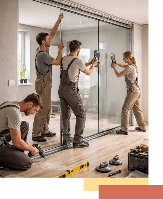 Изготовление стеклянных перегородок на заказ в Пушкино