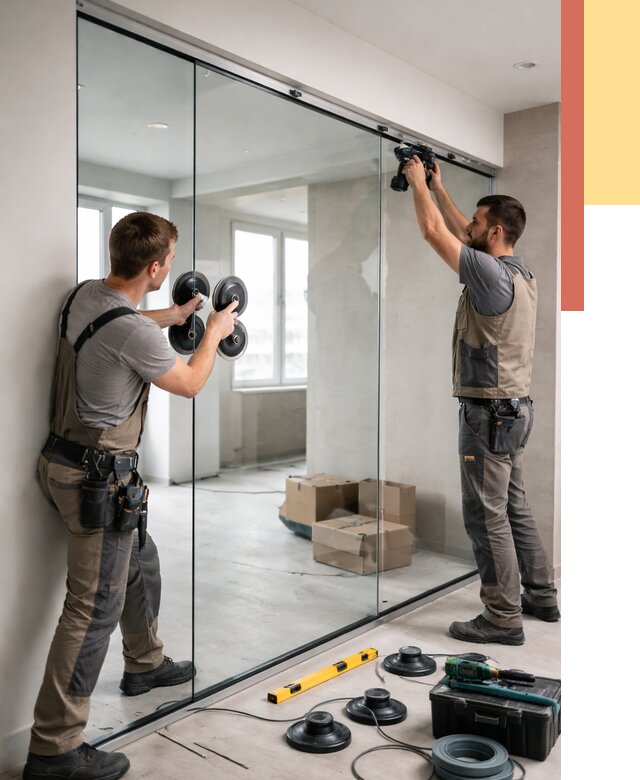 Монтаж стеклянных перегородок в Пушкино от 6742 руб. | ОТДЕЛОЧНИК-Пшк