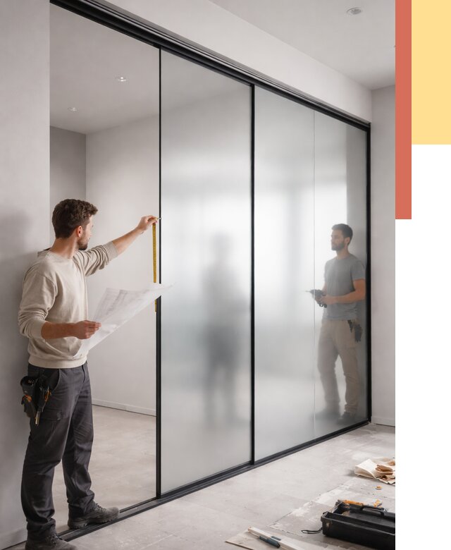 Матовые стеклянные перегородки в Пушкино от 8817 руб. — монтаж и установка | ОТДЕЛОЧНИК-Пшк