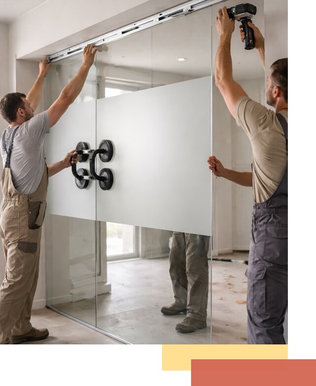 Матовые стеклянные перегородки под ключ в Пушкино