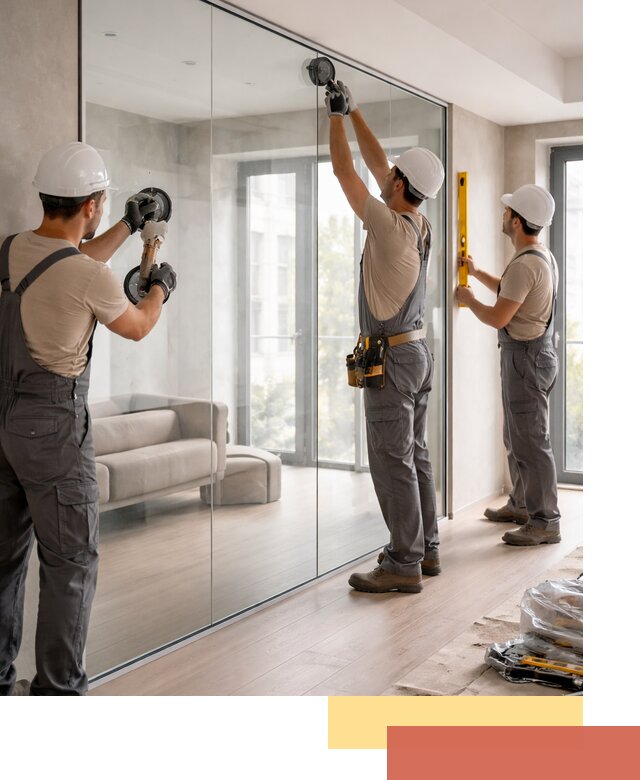 Перегородки из закаленного стекла в Пушкино для офисов и квартир