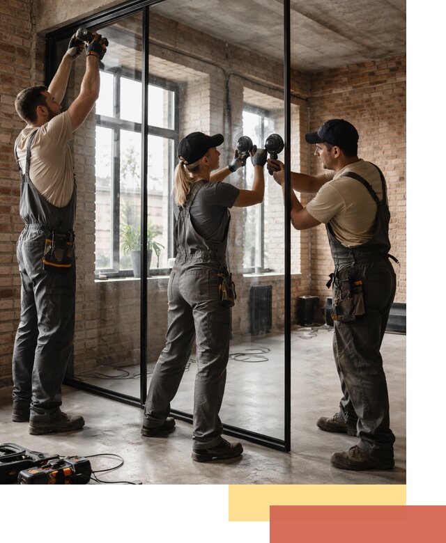 Стеклянные перегородки лофт — изготовление и монтаж в Пушкино