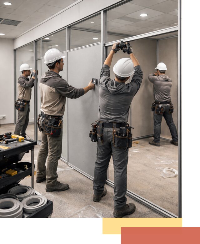 Мобильные офисные перегородки под ключ в Пушкино