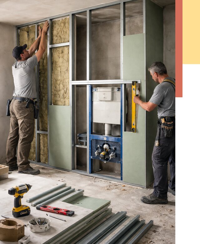 Установка сантехнических перегородок в Пушкино от 8817 руб. | ОТДЕЛОЧНИК-Пшк