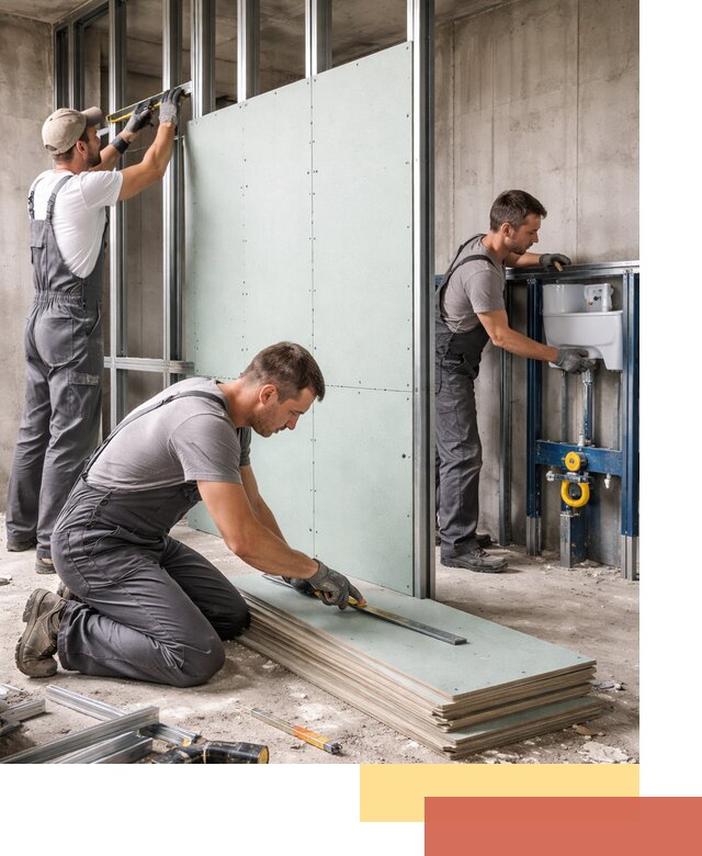 Монтаж и ремонт сантехнических перегородок в Пушкино