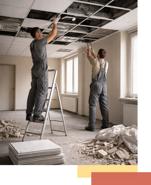 Демонтаж потолков Армстронг профессионально в Пушкино