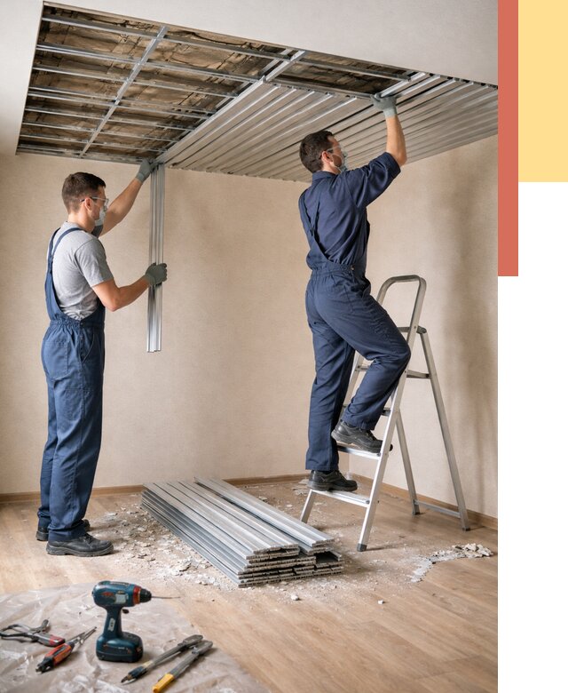 Демонтаж реечного потолка в Пушкино от 4668 руб. быстро и недорого | ОТДЕЛОЧНИК-Пшк