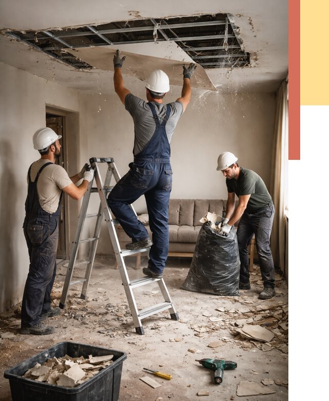 Демонтаж гипсокартонного потолка в Пушкино от 436 руб. за м2 — ОТДЕЛОЧНИК-Пшк