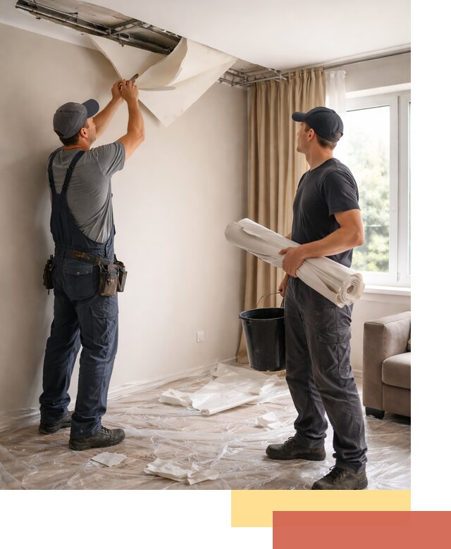 Демонтаж натяжного потолка в Пушкино быстро и аккуратно