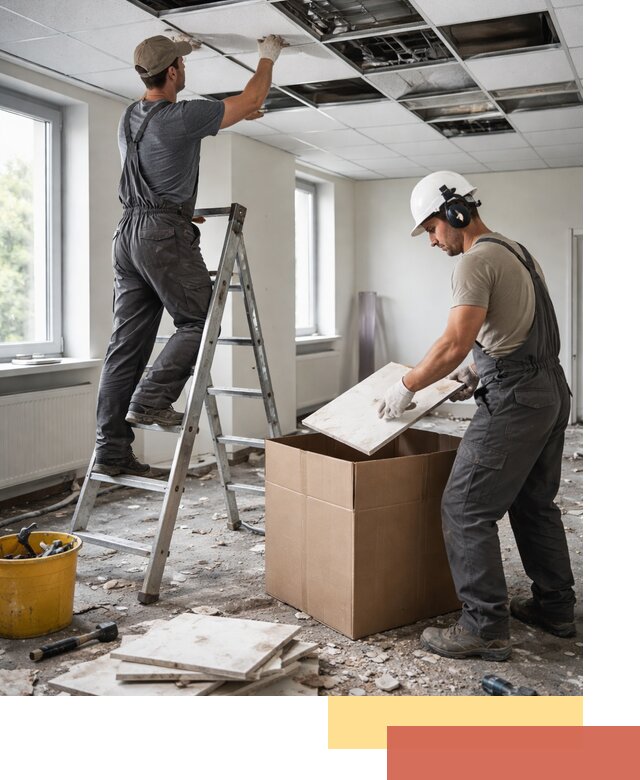 Демонтаж потолочной плитки в Пушкино быстро и аккуратно