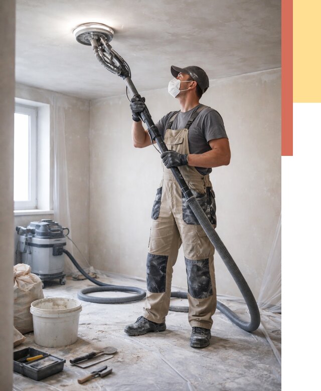 Шлифовка потолка в Пушкино от 3631 руб. — услуги шлифования потолка | ОТДЕЛОЧНИК-Пшк