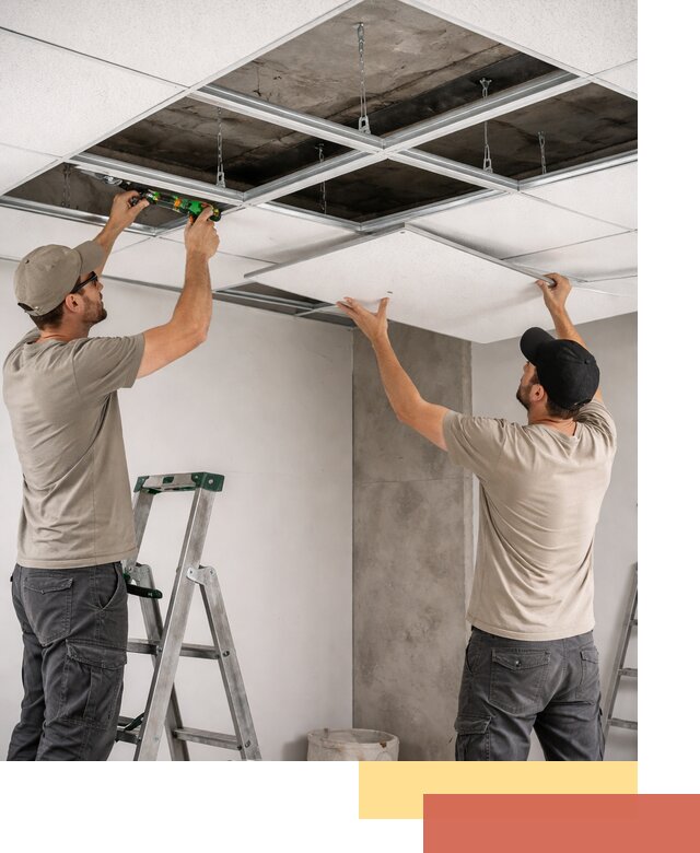 Монтаж потолка Армстронг под ключ в Пушкино