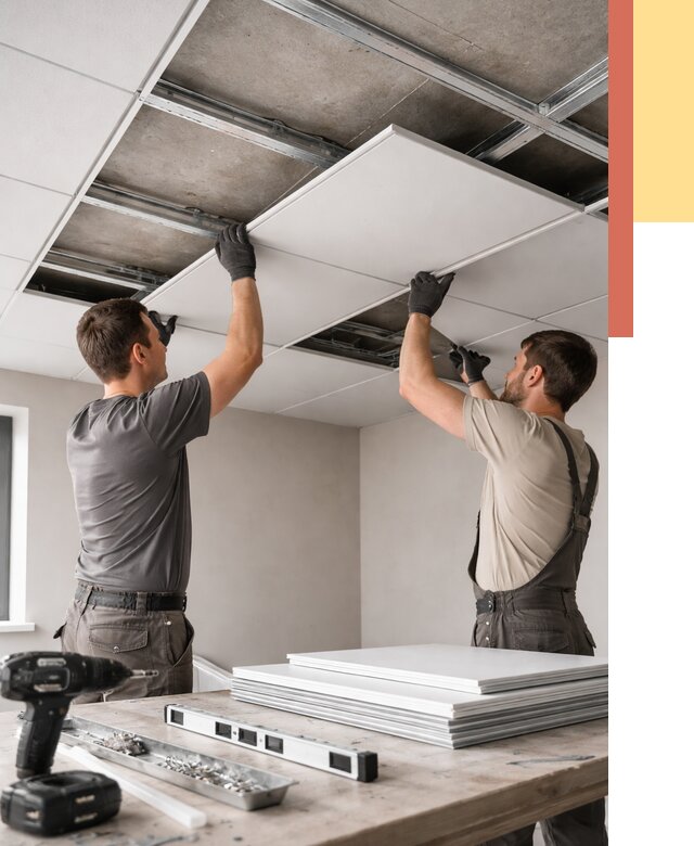 Монтаж кассетного потолка в Пушкино от 4668 руб/м2 — установка и сборка | ОТДЕЛОЧНИК-Пшк