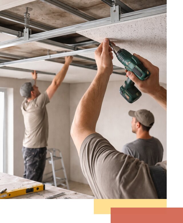 Монтаж акустического потолка в Пушкино под ключ