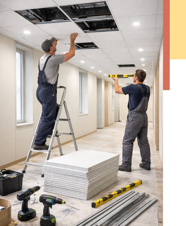 Ремонт потолка Армстронг в Пушкино от 4668 руб. — быстро и недорого | ОТДЕЛОЧНИК-Пшк