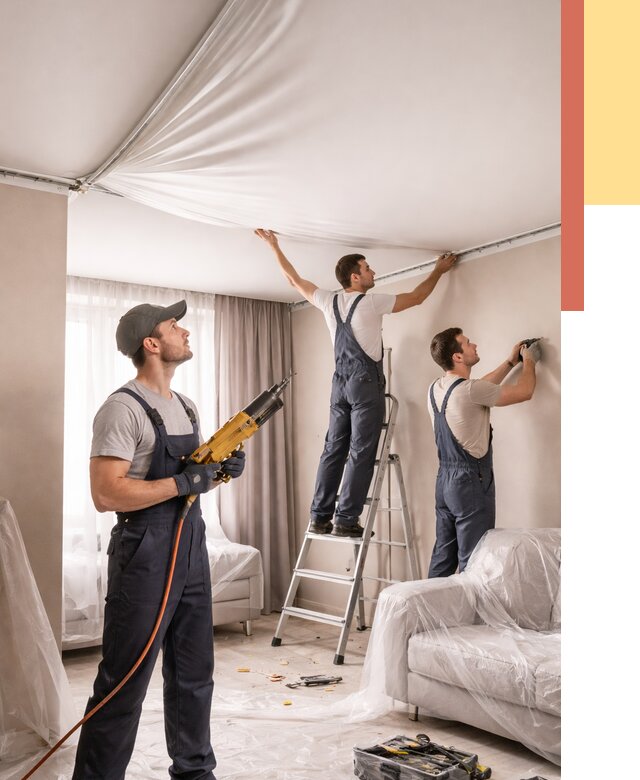 Установка натяжного потолка в Пушкино от 4668 руб. | Быстро и недорого — ОТДЕЛОЧНИК-Пшк