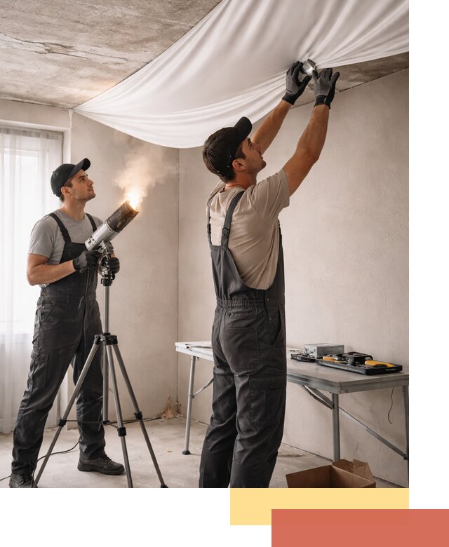 Установка натяжного потолка под ключ в Пушкино