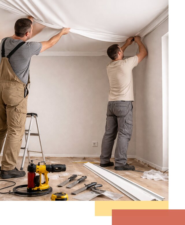 Монтаж ПВХ натяжного потолка в Пушкино качественно и быстро