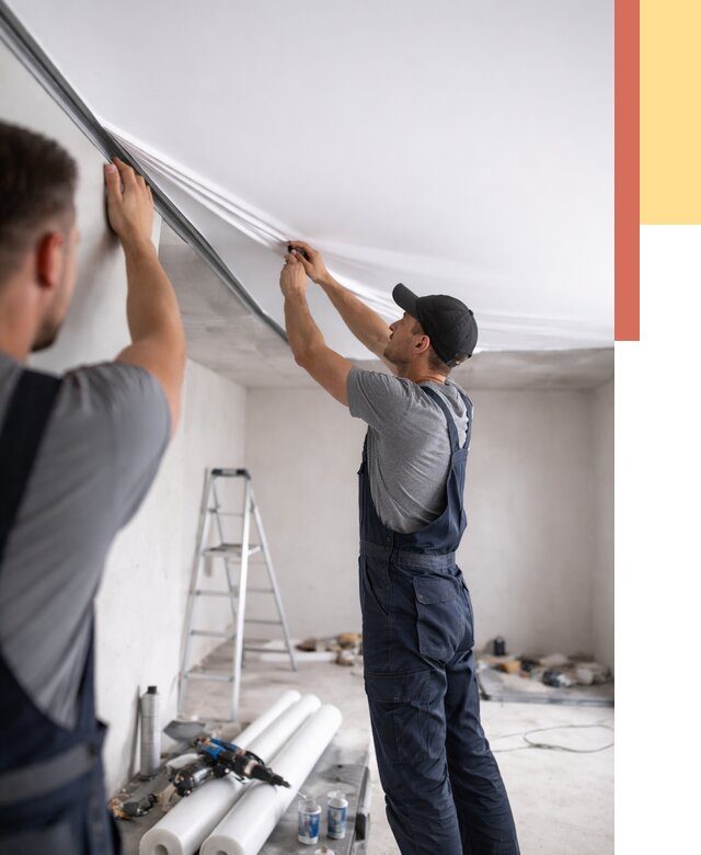 Монтаж матового натяжного потолка в Пушкино от 4668 руб./м² — быстро и недорого | ОТДЕЛОЧНИК-Пшк