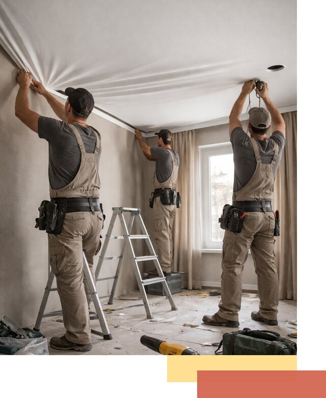 Монтаж матового натяжного потолка в Пушкино качественно и быстро