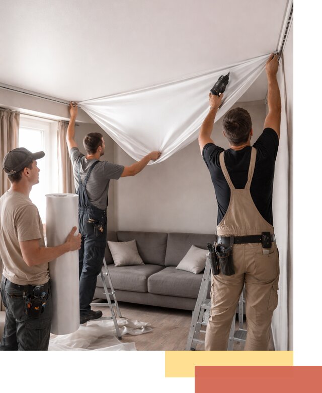 Монтаж сатинового натяжного потолка в Пушкино качественно и быстро