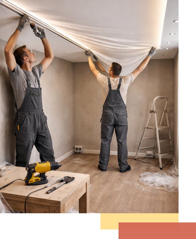 Монтаж натяжного потолка с подсветкой в Пушкино цена и сроки