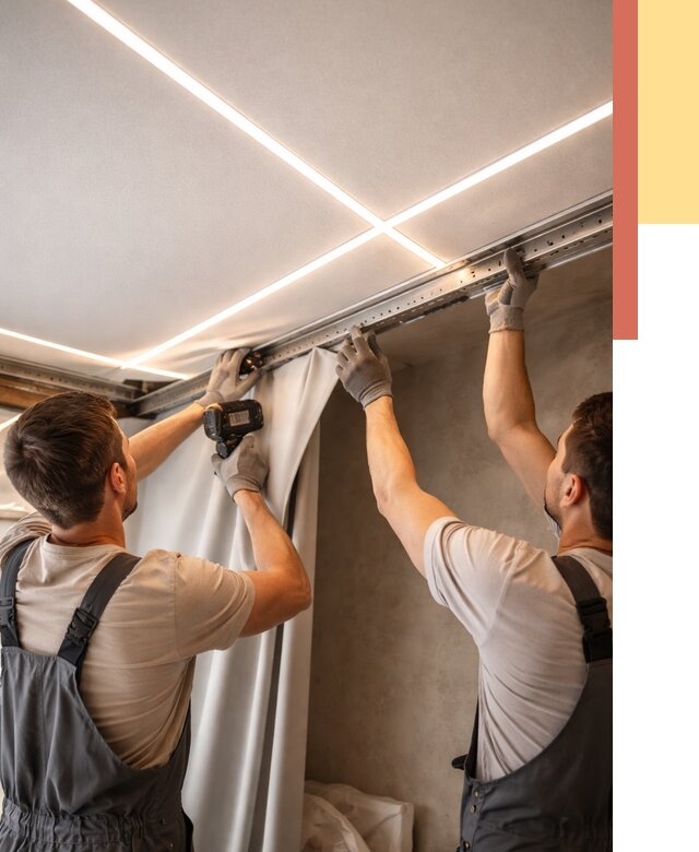 Монтаж натяжного потолка со световыми линиями в Пушкино от 1245 руб. | ОТДЕЛОЧНИК-Пшк