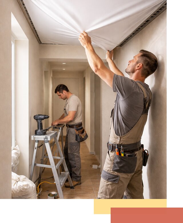 Монтаж натяжного потолка в прихожей в Пушкино