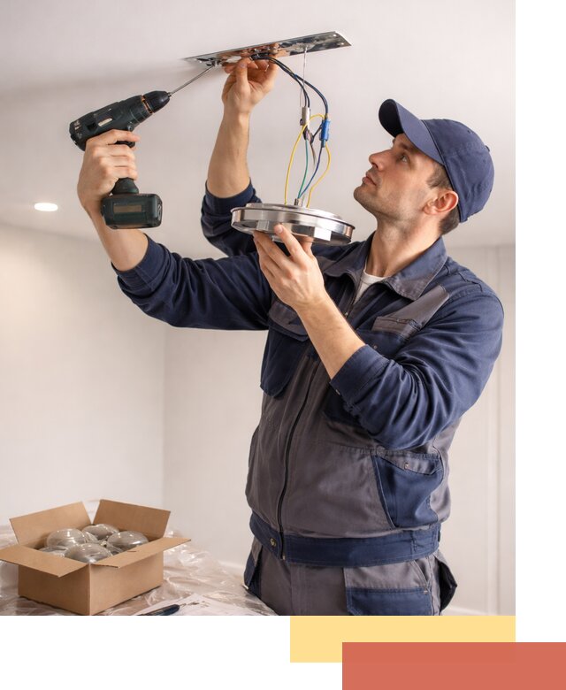 Установка люстры в натяжной потолок в Пушкино