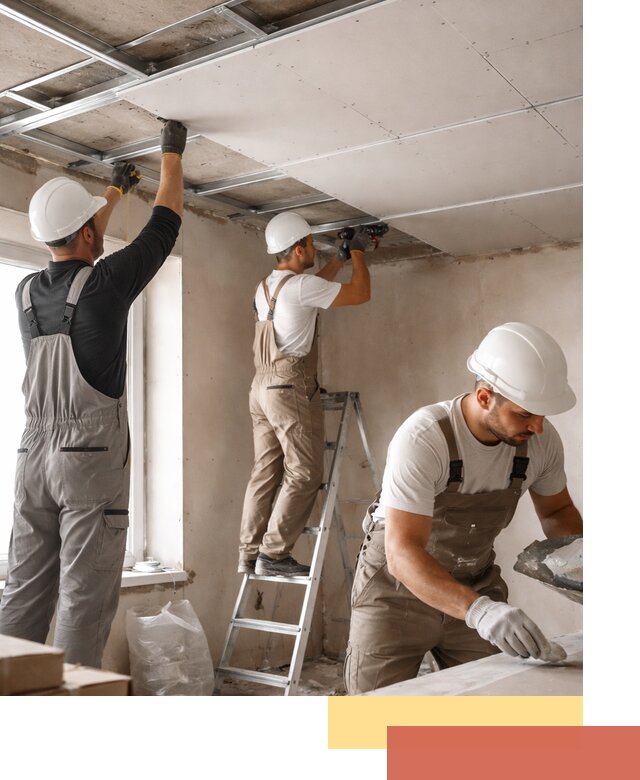 Одноуровневый потолок из гипсокартона в Пушкино — монтаж и отделка