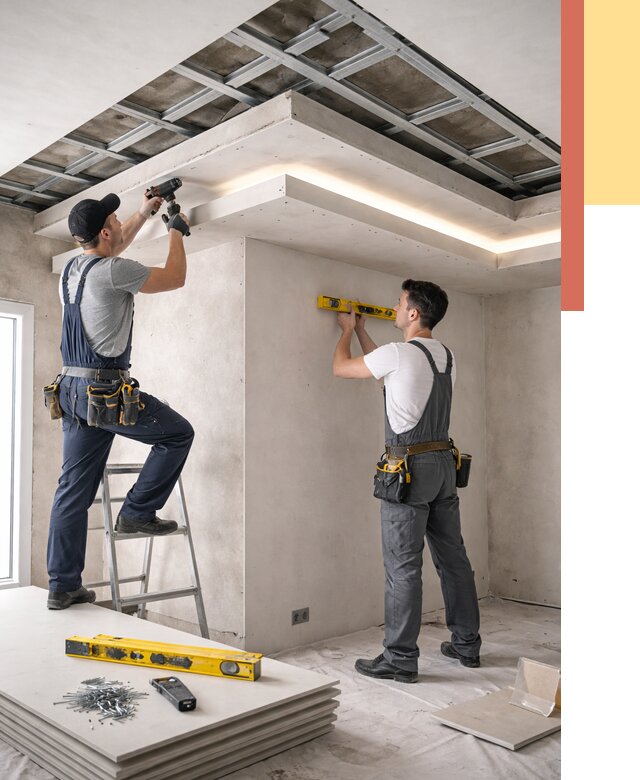 Двухуровневый потолок из гипсокартона в Пушкино от 1504 руб. под ключ | ОТДЕЛОЧНИК-Пшк