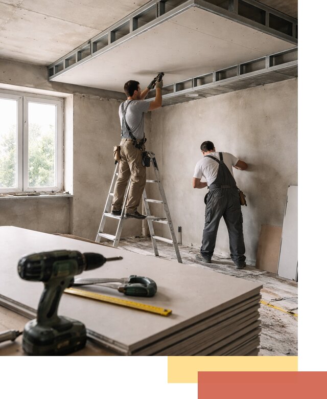 Двухуровневый потолок из гипсокартона в Пушкино