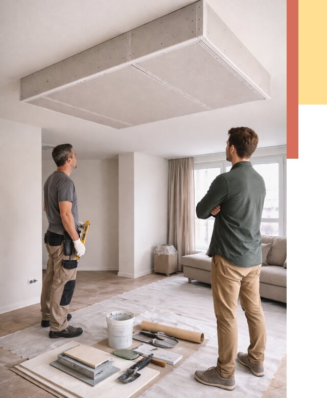 Короб на потолке из гипсокартона в Пушкино от 2282 руб. — монтаж и услуги под ключ | ОТДЕЛОЧНИК-Пшк