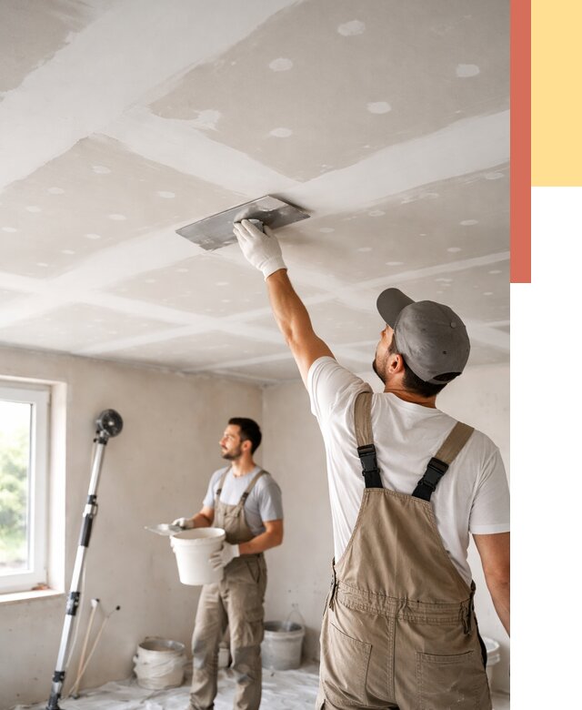 Шпаклевка потолка из гипсокартона в Пушкино от 3319 руб./м2 — услуги под ключ | ОТДЕЛОЧНИК-Пшк