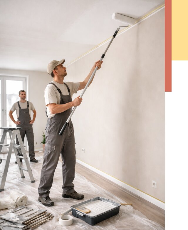 Покраска потолка из гипсокартона в Пушкино от 4668 руб./м2 — услуги под ключ | ОТДЕЛОЧНИК-Пшк