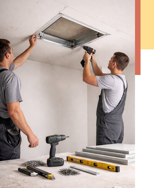 Установка люка в потолок ГКЛ в Пушкино от 2593 руб. под ключ | ОТДЕЛОЧНИК-Пшк