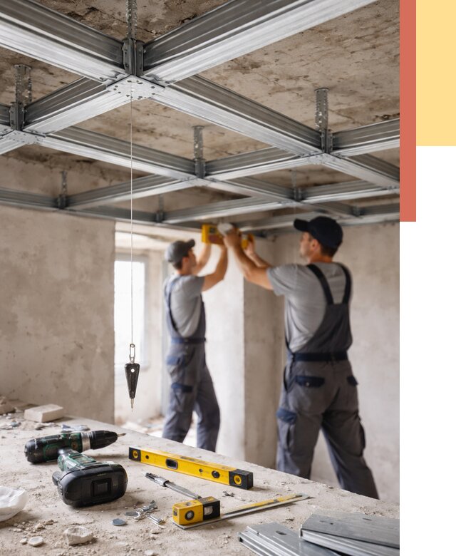 Монтаж каркаса потолка из профиля в Пушкино от 4668 руб. — услуги ОТДЕЛОЧНИК-Пшк