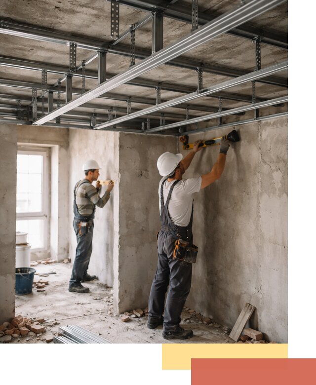 Монтаж каркаса потолка из профильного профиля в Пушкино