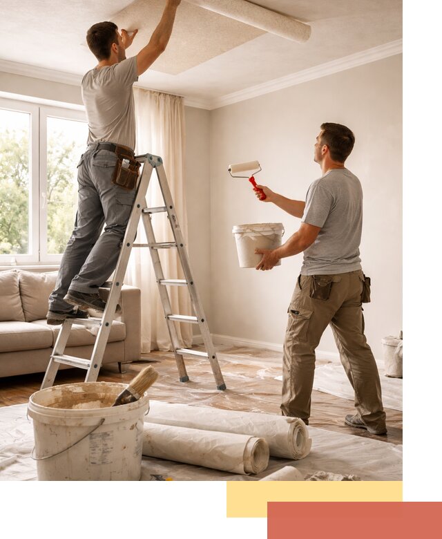 Поклейка обоев на потолок в Пушкино — качественно и быстро