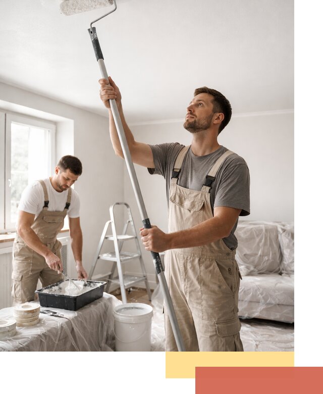 Покраска потолка водоэмульсионной краской в Пушкино