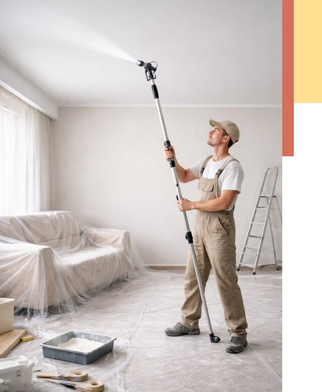 Покраска потолка краскопультом в Пушкино от 4668 руб. быстро и недорого | ОТДЕЛОЧНИК-Пшк