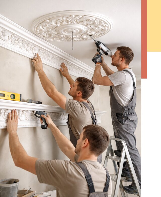 Монтаж лепнины на потолок в Пушкино от 3319 руб. быстро и недорого | ОТДЕЛОЧНИК-Пшк