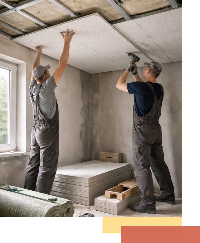 Шумоизоляция потолка панелями ЗИПС в Пушкино